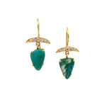 14k Gold Gem Silica and Diamond Earrings