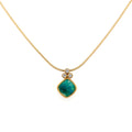 14k Gem Silica and Diamond Pendant - Q Evon Fine Jewelry