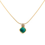 14k Gem Silica and Diamond Pendant - Q Evon Fine Jewelry