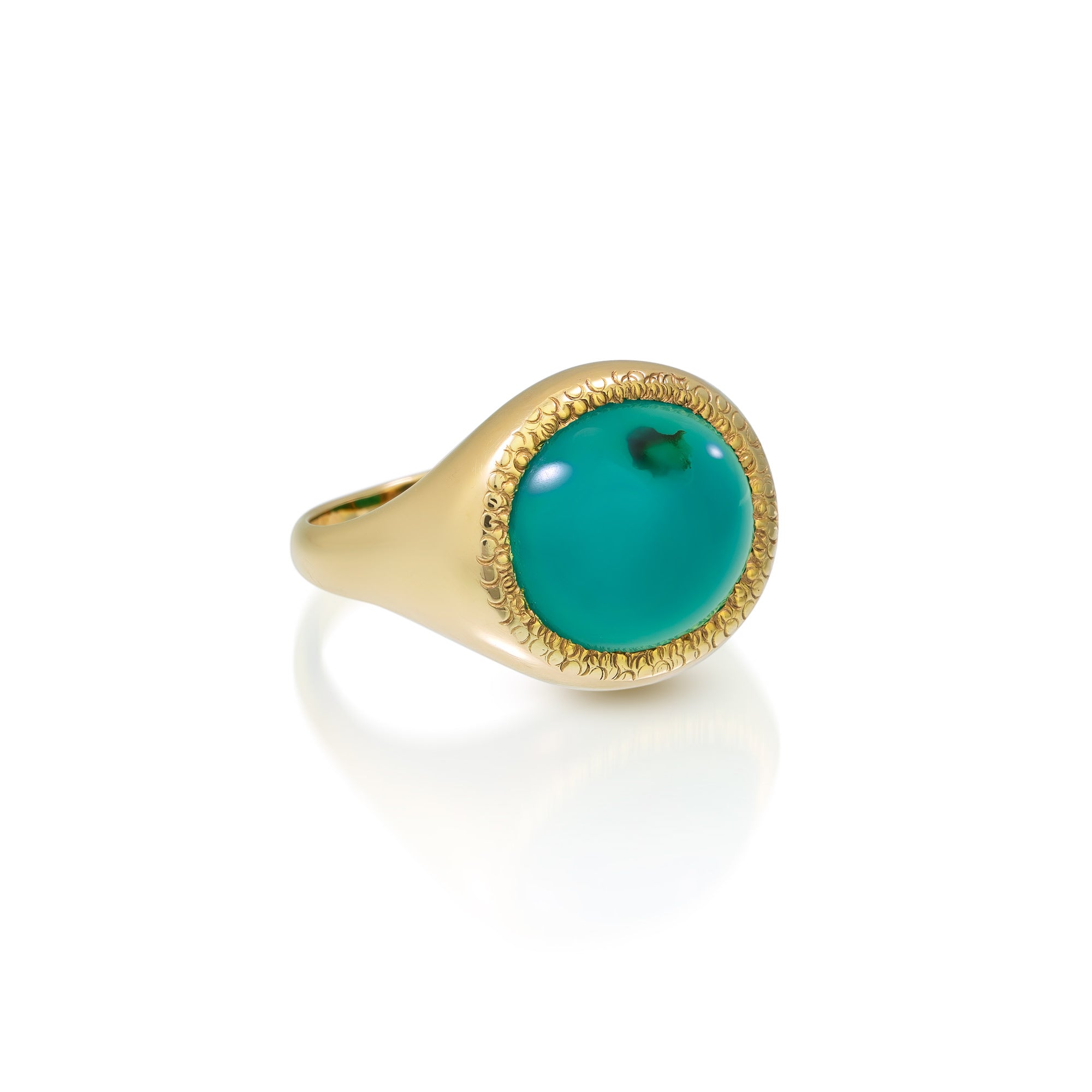 14k Gold Gem Silica Ring