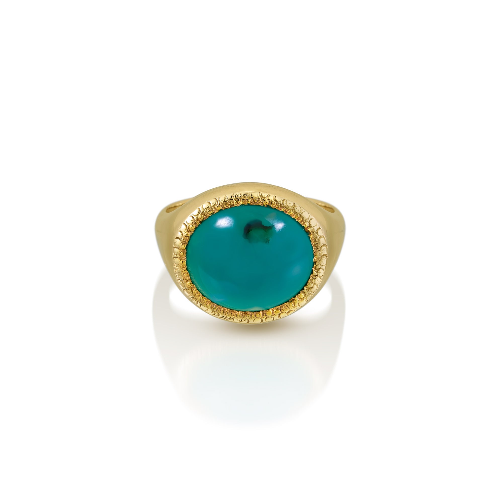 14k Gold Gem Silica Ring