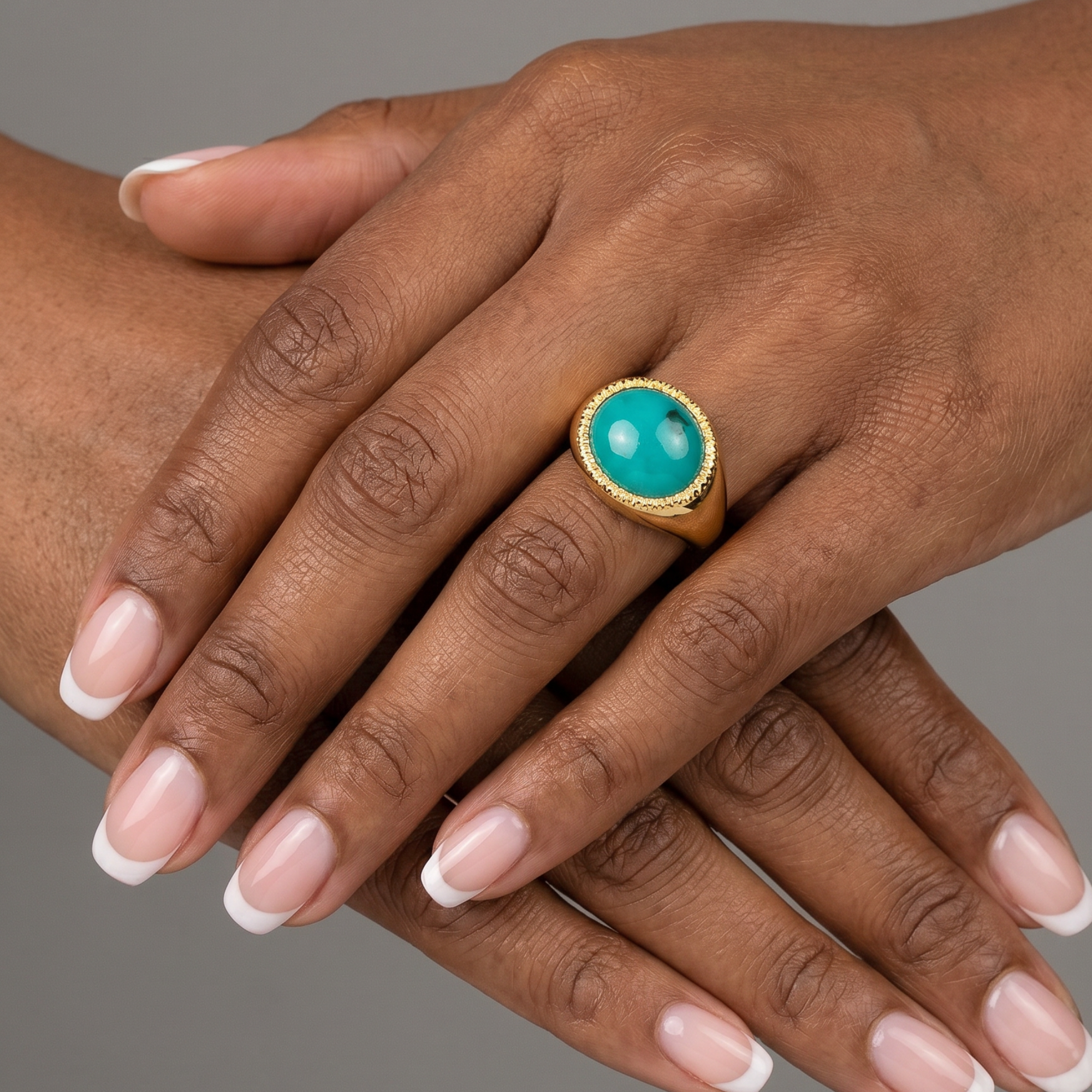 14k Gold Gem Silica Ring