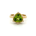 14k Peridot and Diamond Ring