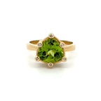 14k Peridot and Diamond Ring
