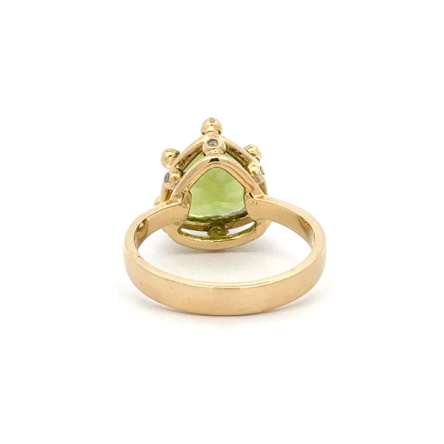 14k Peridot and Diamond Ring