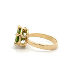 14k Peridot and Diamond Ring