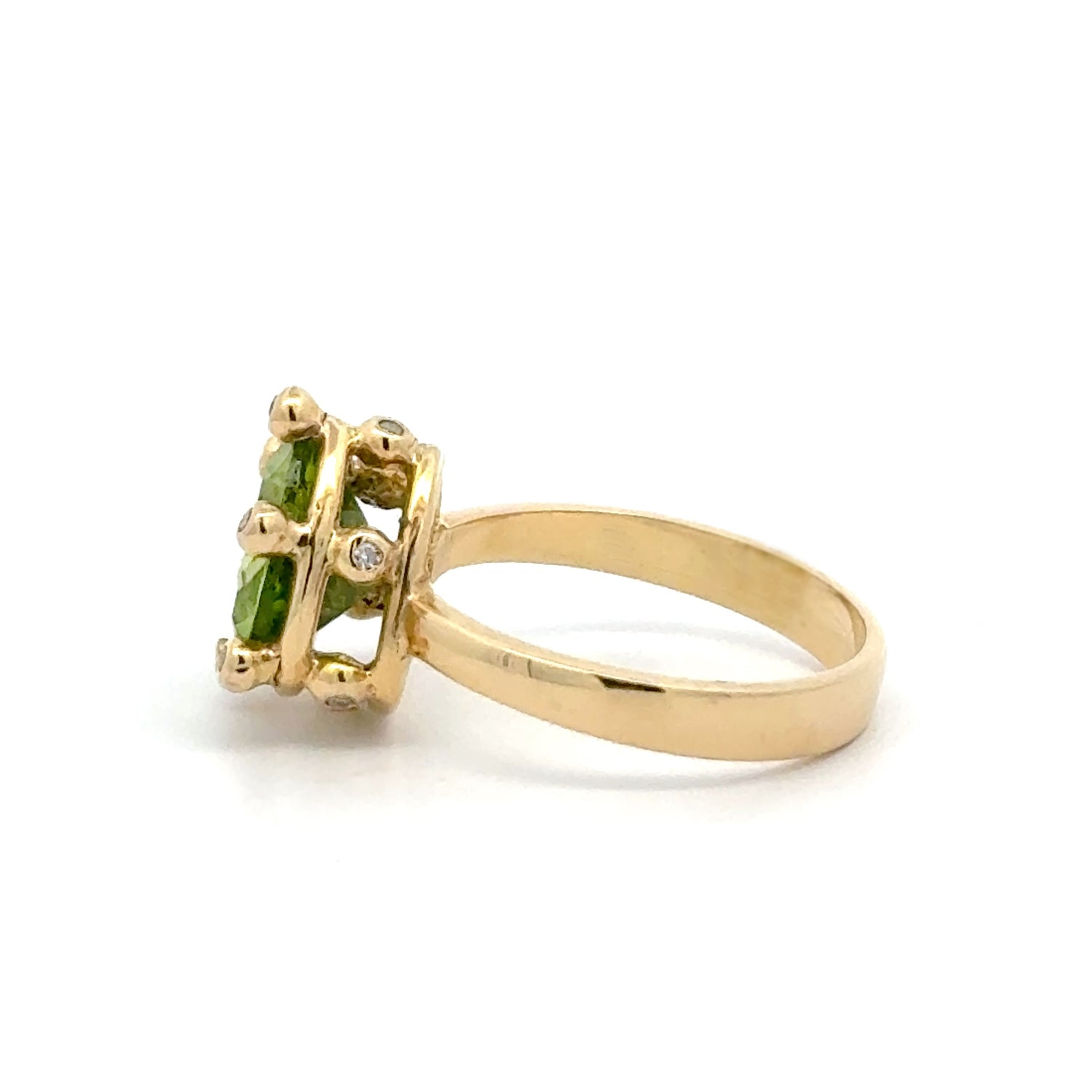 14k Peridot and Diamond Ring