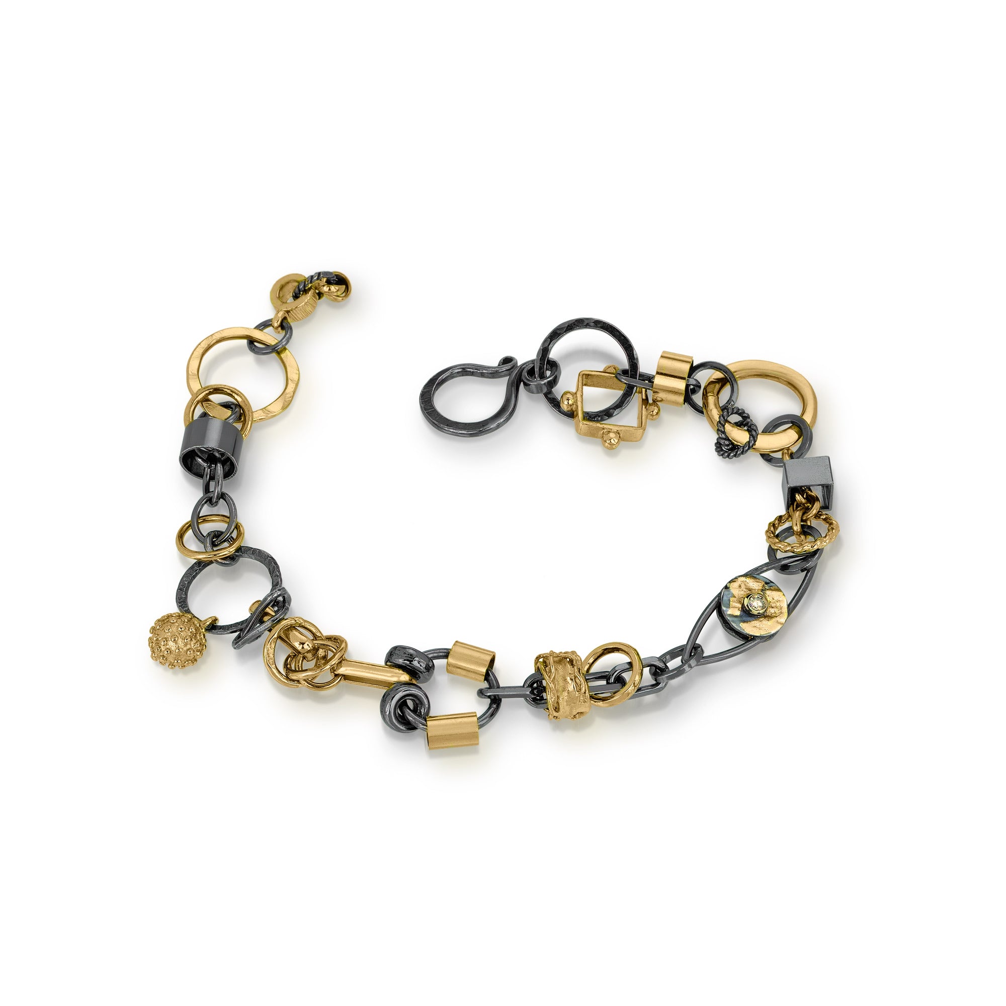 Black and Gold Treasure Bracelet - Champagne Diamond
