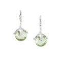 Jester Cap Earrings - Silver, Green Amethyst