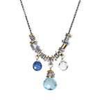 Mixed Metal Blue Topaz Element Necklace