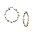Unique Hoop Earrings - Silver and Gold Wrapped - Q Evon Fine Jewelry