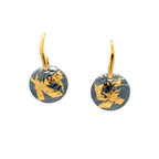 Short Wavy Post Keum-boo Disc Earrings
