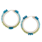 Peridot and Apatite Wrapped Hoops - Q Evon Fine Jewelry