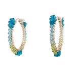 Peridot and Apatite Wrapped Hoops - Q Evon Fine Jewelry