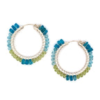 Peridot and Apatite Wrapped Hoops - Q Evon Fine Jewelry