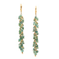 Emerald and Gold Waterfall Dangle Earrings - Q Evon Fine Jewelry
