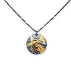 Black and Gold Keum-Boo Single Disk Necklace