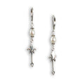 Silver Scepter and Pearl Earrings