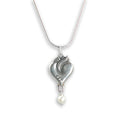Flaming Heart & Pearl Drop Pendant