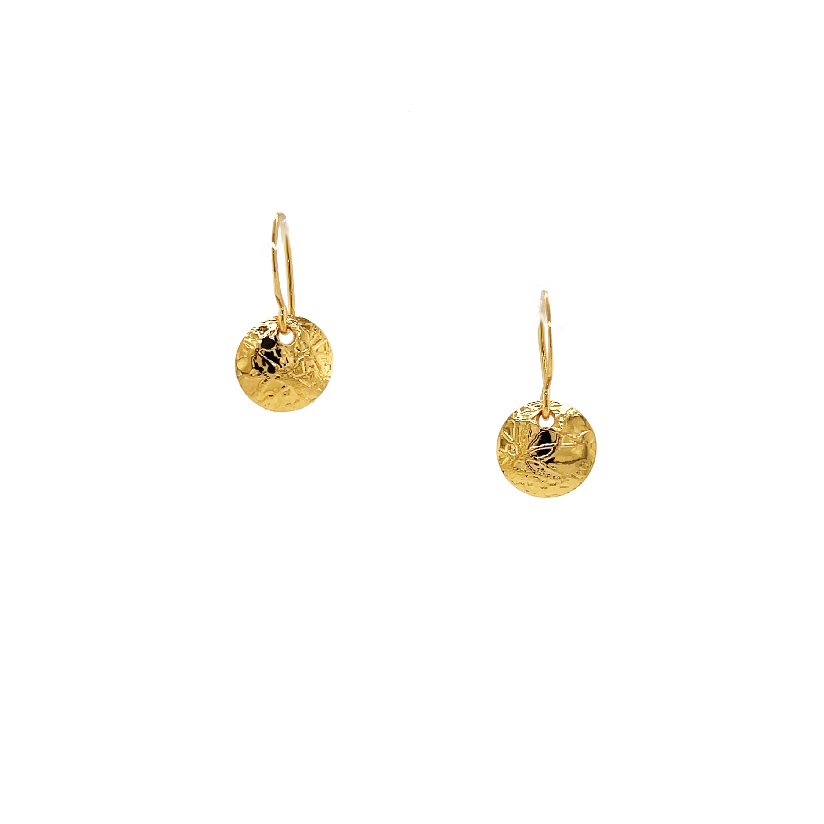 Acid Etched Disk Earrings - Small