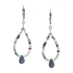 Tanzanite, Iolite, Fluorite Silver Earrings