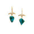 14k Rare Inspiration Mine Gold Gem Silica and Diamond Earrings - Q Evon Fine Jewelry