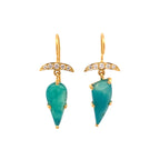 14k Gem Quality Gem Silica and Diamond Earrings - Q Evon Fine Jewelry