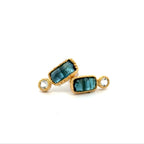 14k Gold Aquamarine and Diamond Studs