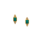 14k Gold Gem Quality Gem Silica and Diamond Studs - Q Evon Fine Jewelry