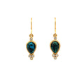 14k Gem Silica Teardrop and Diamond Earrings - Q Evon Fine Jewelry