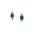 14k Gold Rare Inspiration Mine Gem Silica and Diamond Studs - Q Evon Fine Jewelry