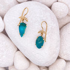 14k Gold Gem Silica and Diamond Earrings - small - Q Evon Fine Jewelry
