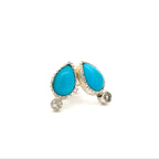 Silver Turquoise Stud Earrings