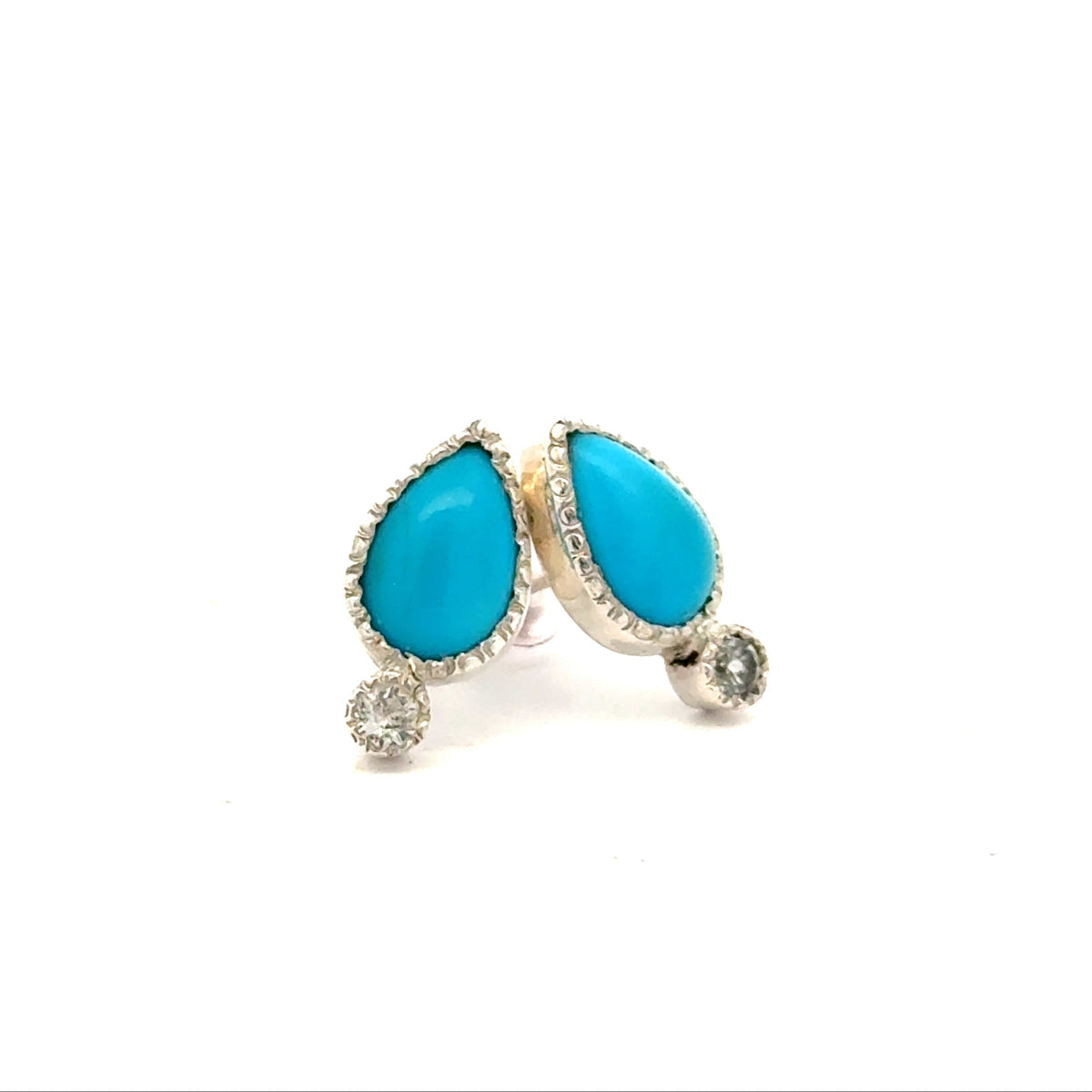 Silver Turquoise Stud Earrings