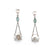 Silver Triangle Drop Earrings - Coin Pearl and Chalcedony
