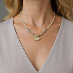 White Opal and Green Sapphire Necklace
