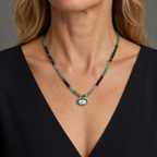 Grandidierite Necklace with Fluorite Pendant