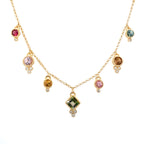 7 Tourmaline Necklace - Green Square Center