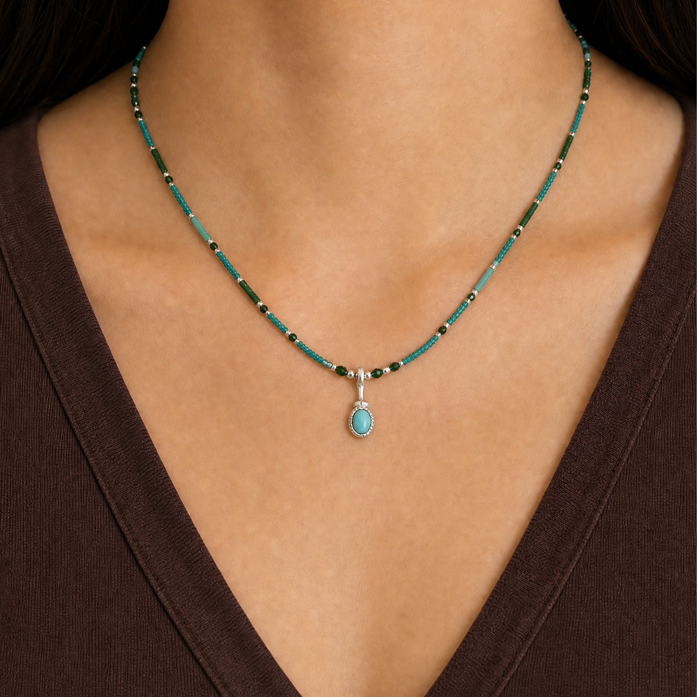 Turquoise and Jade Necklace