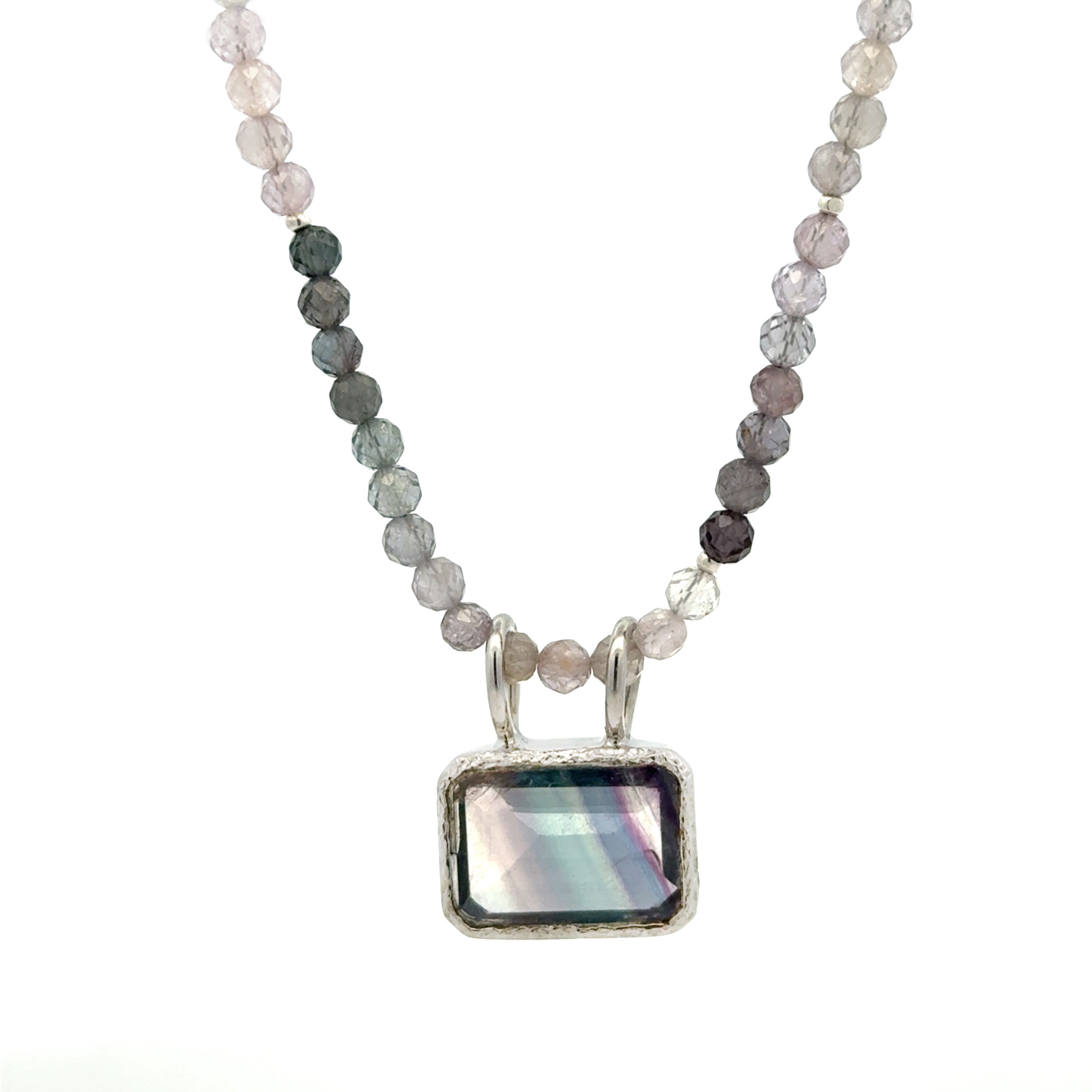 Pastel Spinel Necklace with Fluorite Pendant