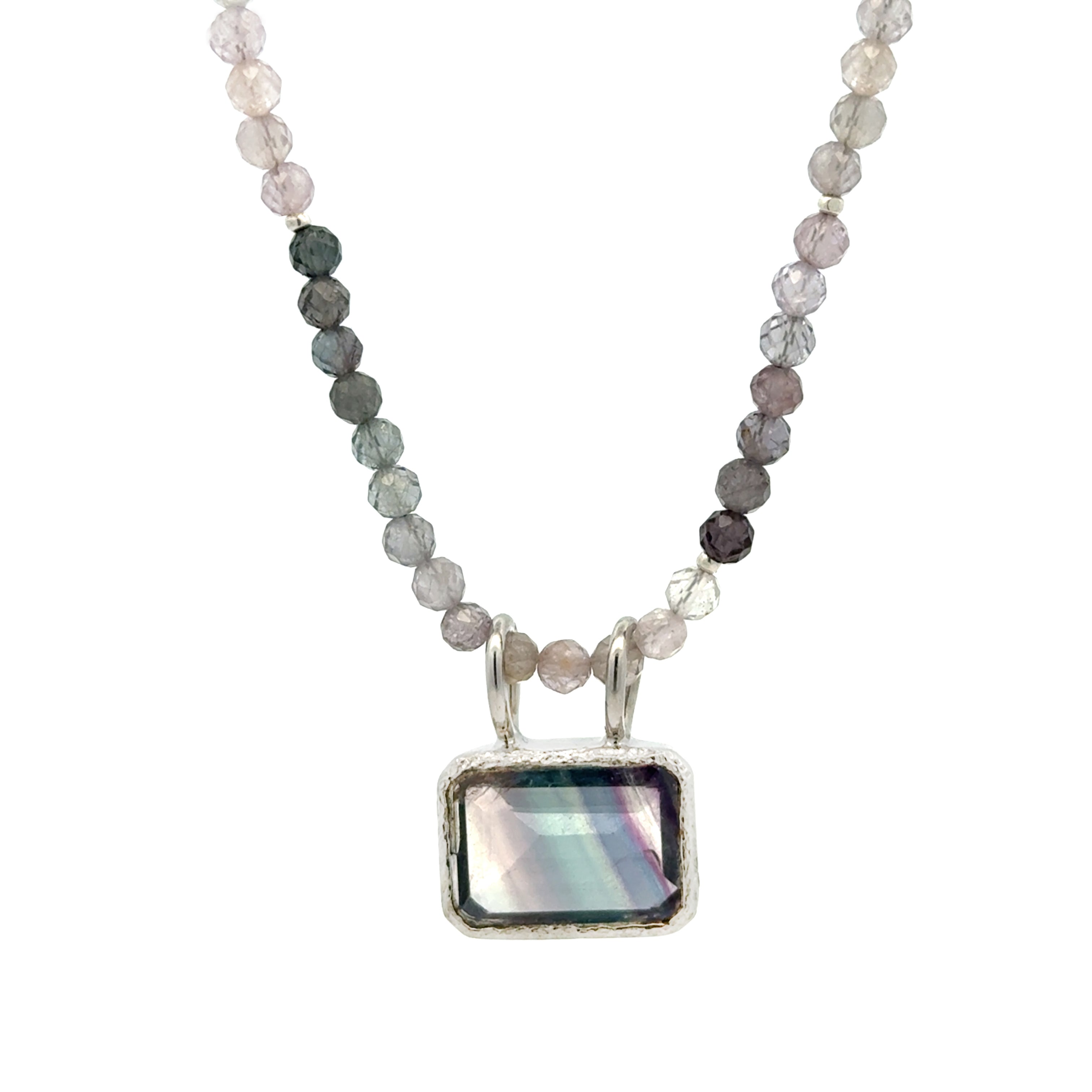 Pastel Spinel Necklace with Fluorite Pendant