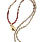Andalusite and Tundra Sapphire Necklace with Smoky Pendant