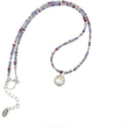 Tanzanite, Tourmaline, Fluorite, Silver Necklace with Moonstone Pendant