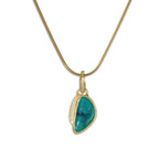 14k Gem Silica Pendant with Diamonds - Small