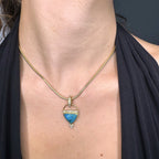 14k Gold Gem Silica and Diamond Pendant - Q Evon Fine Jewelry