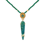 14k Gold Rare Inspiration Mine Gem Silica and Tourmaline Pendant