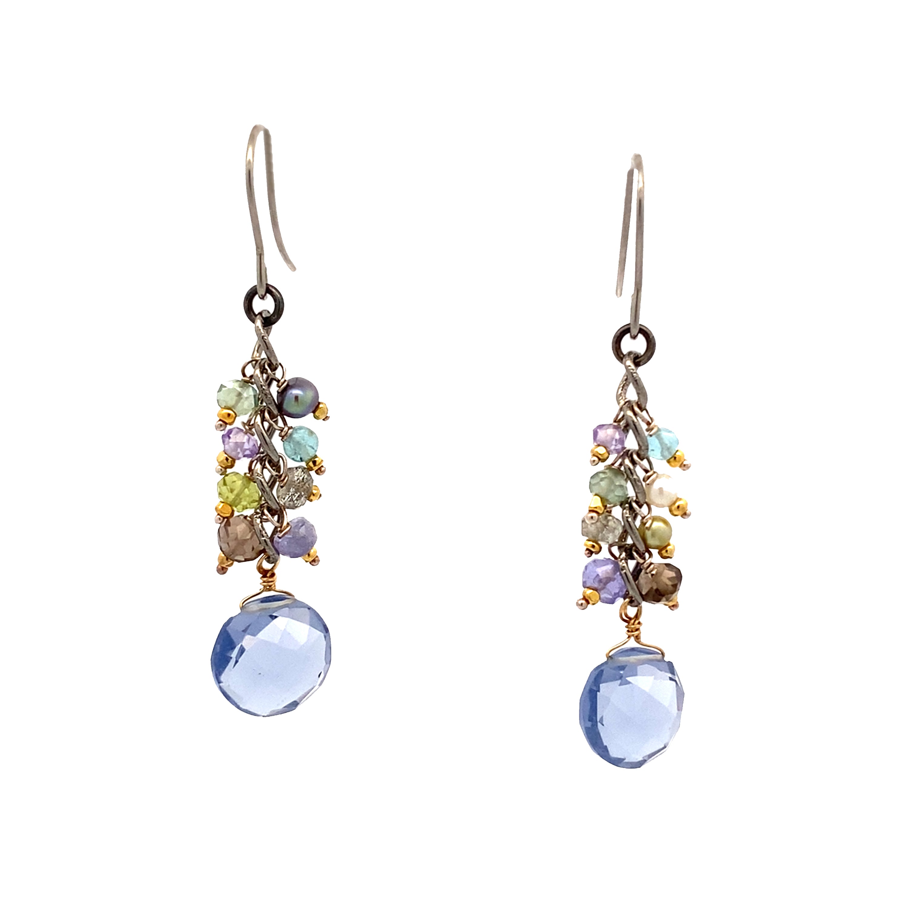 Gemstone Dangle Earrings with Iolite