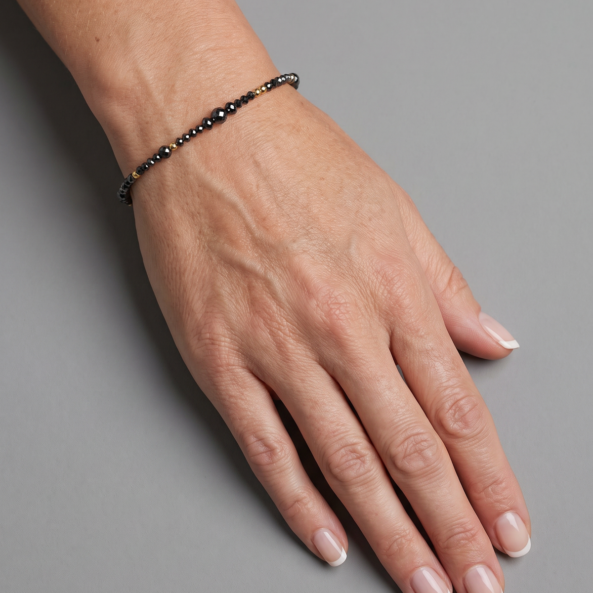14k Black Diamond Bracelet 7.5"