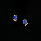 14k Gold Opal and Diamond Studs
