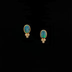 14k Gold Opal and Diamond Studs